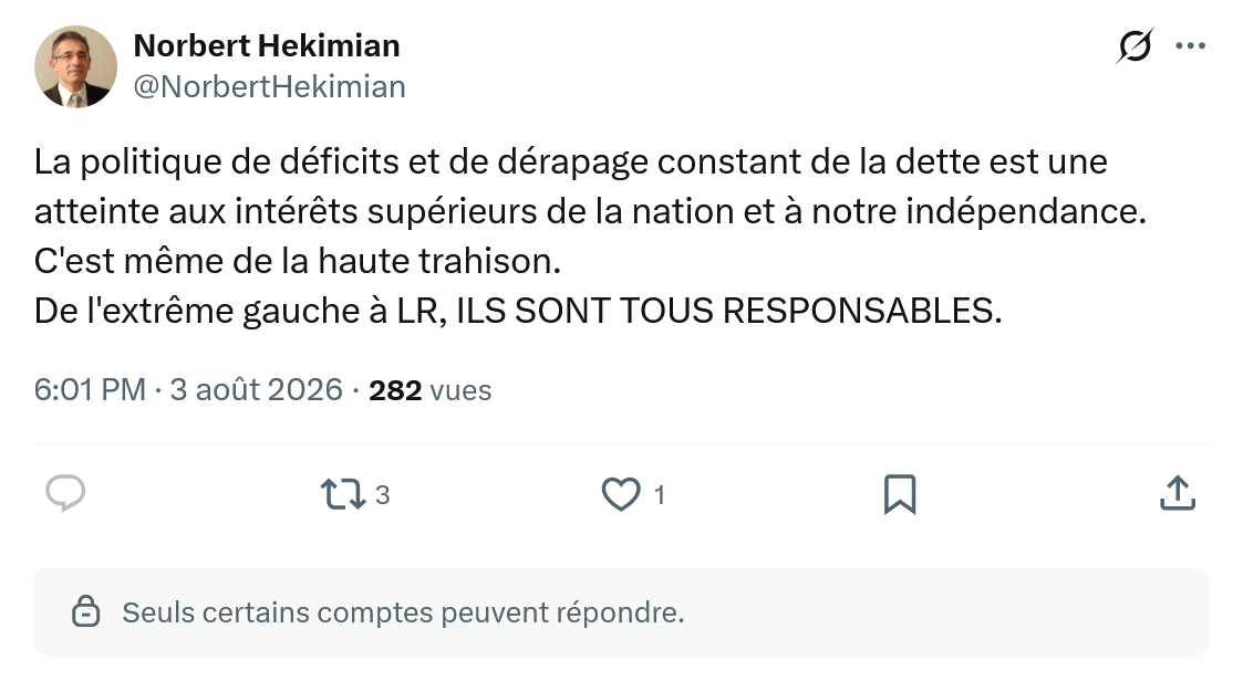 Norbert Hekimian: La politique de déficits...