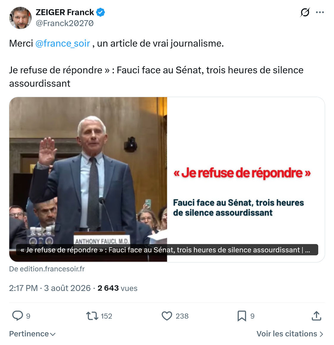 Zeiger Franck: Merci @france_soir...