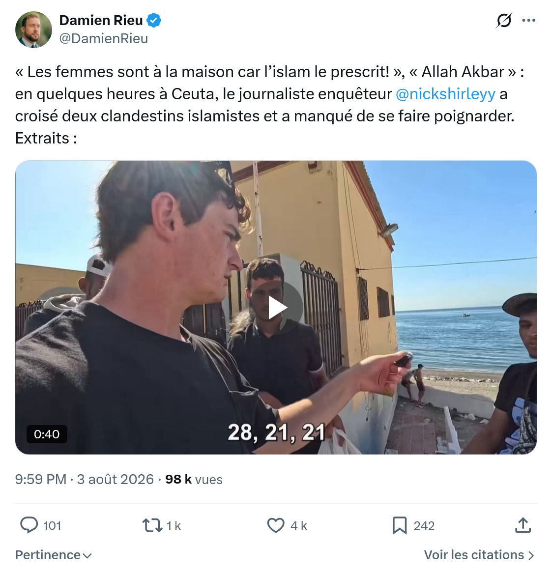 Damien Rieu: Les femmes sont à la maison...