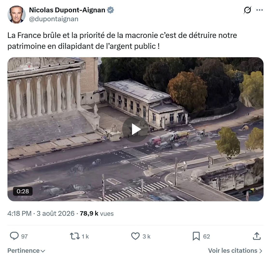 Nicolas Dupont-Aignan: La France brûle et la priorité...