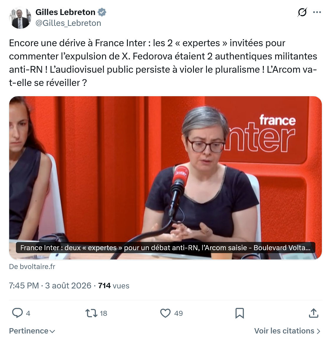 Gilles Lebreton: Encore une dérive à France..