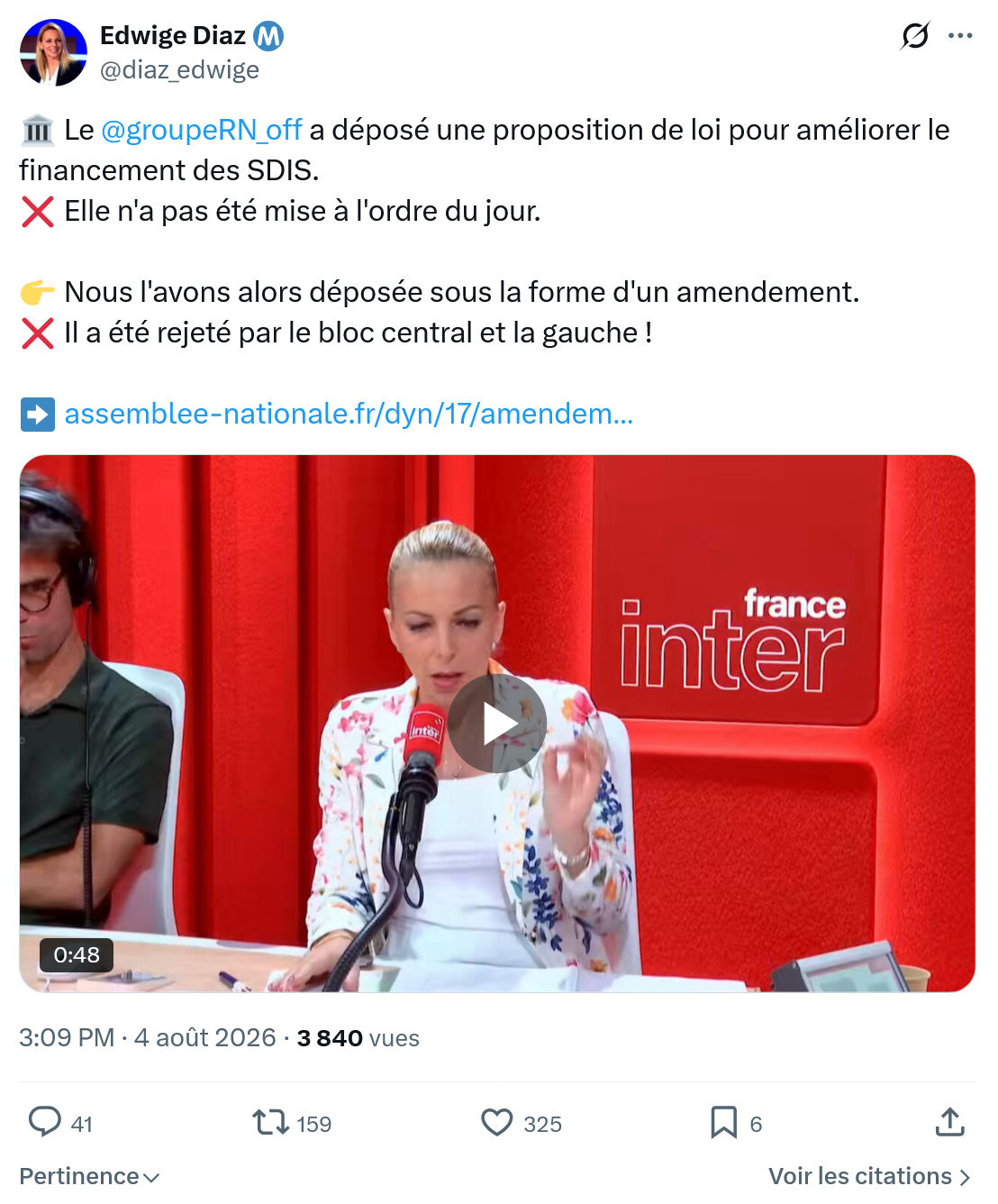 Edwige Diaz: Le @groupeRN_off a déposé une proposition...