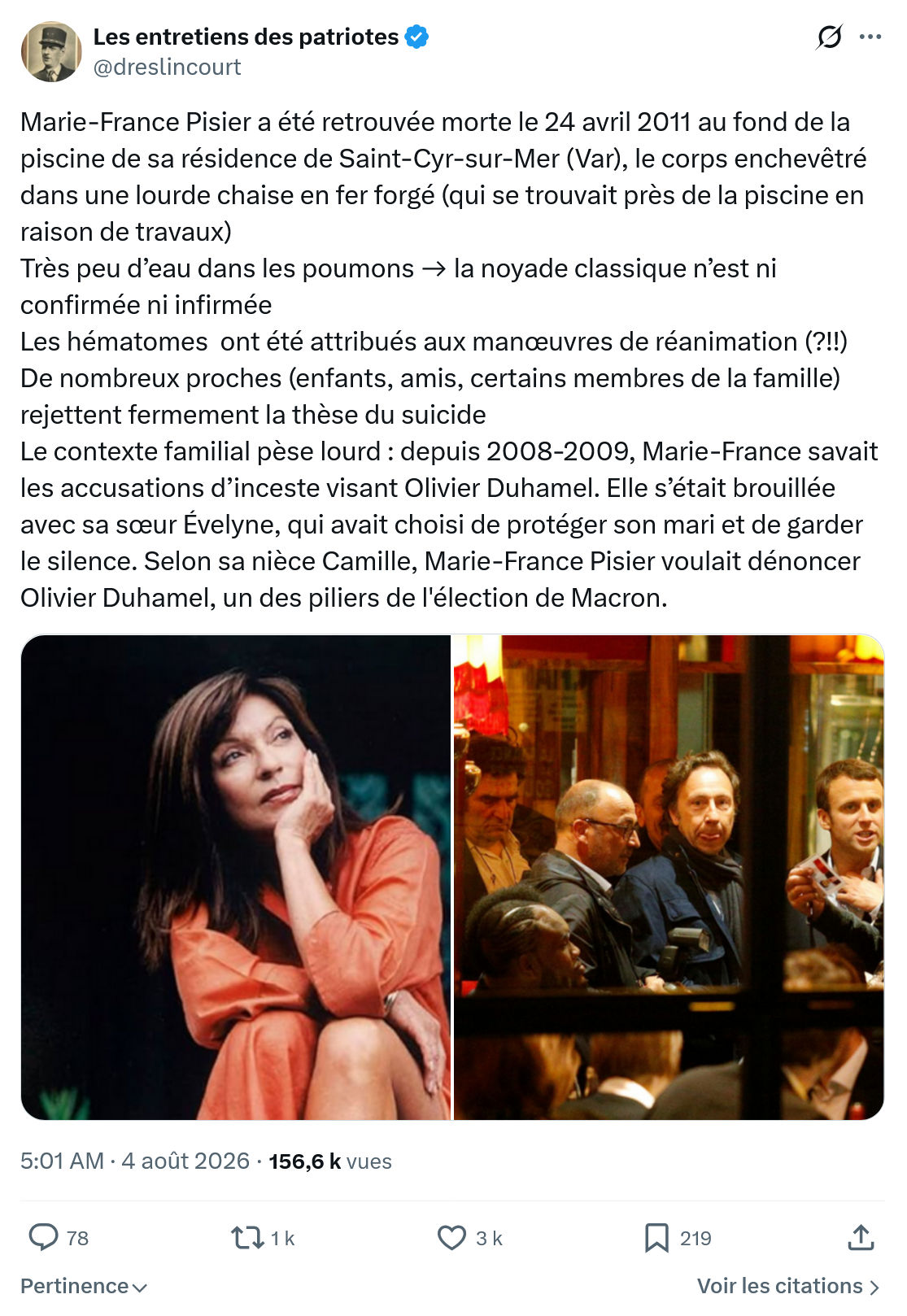 Marquis de Dreslincourt: Marie-France Pisier a été retrouvée...