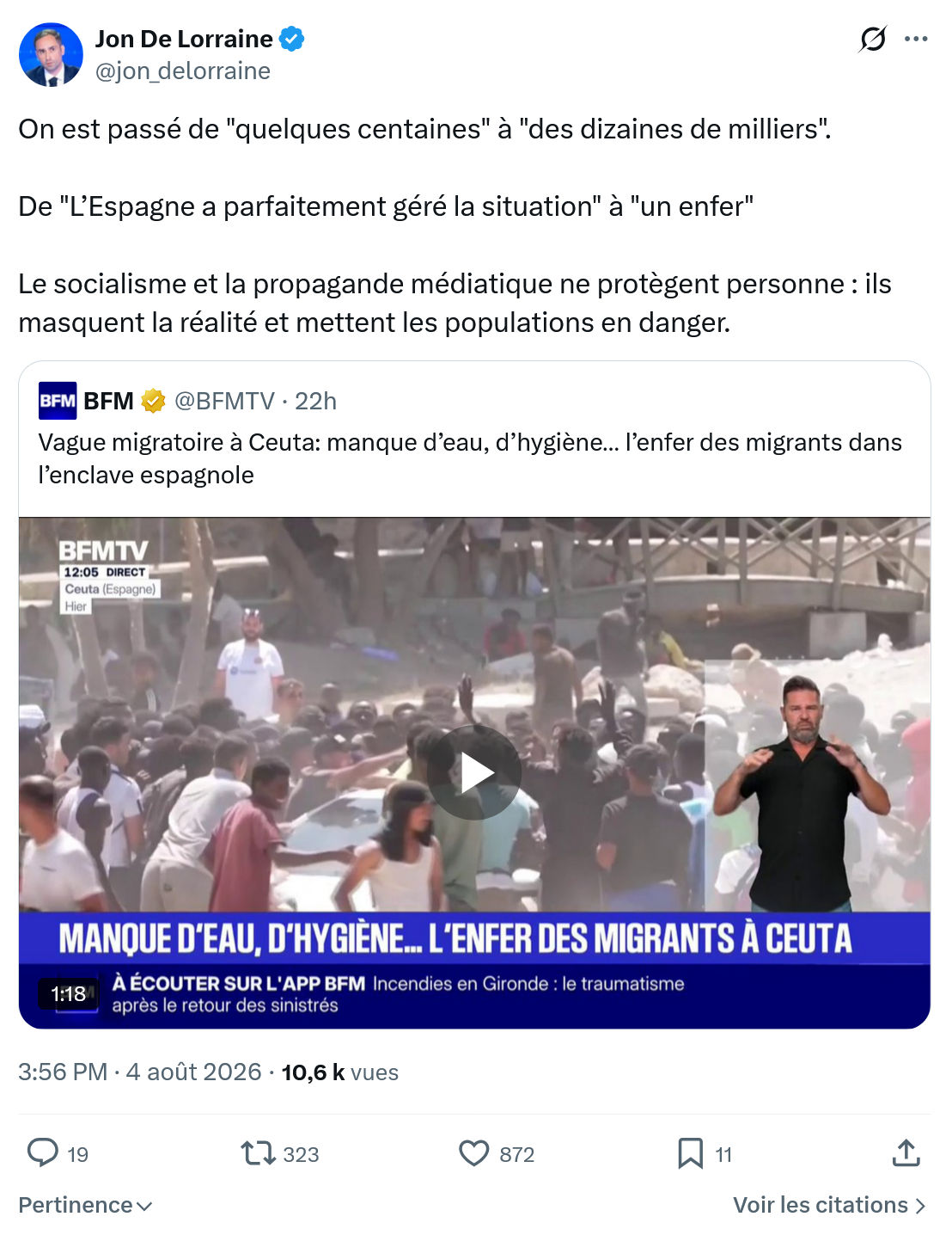 Jon De Lorraine: On est passé de "quelques centaines"...