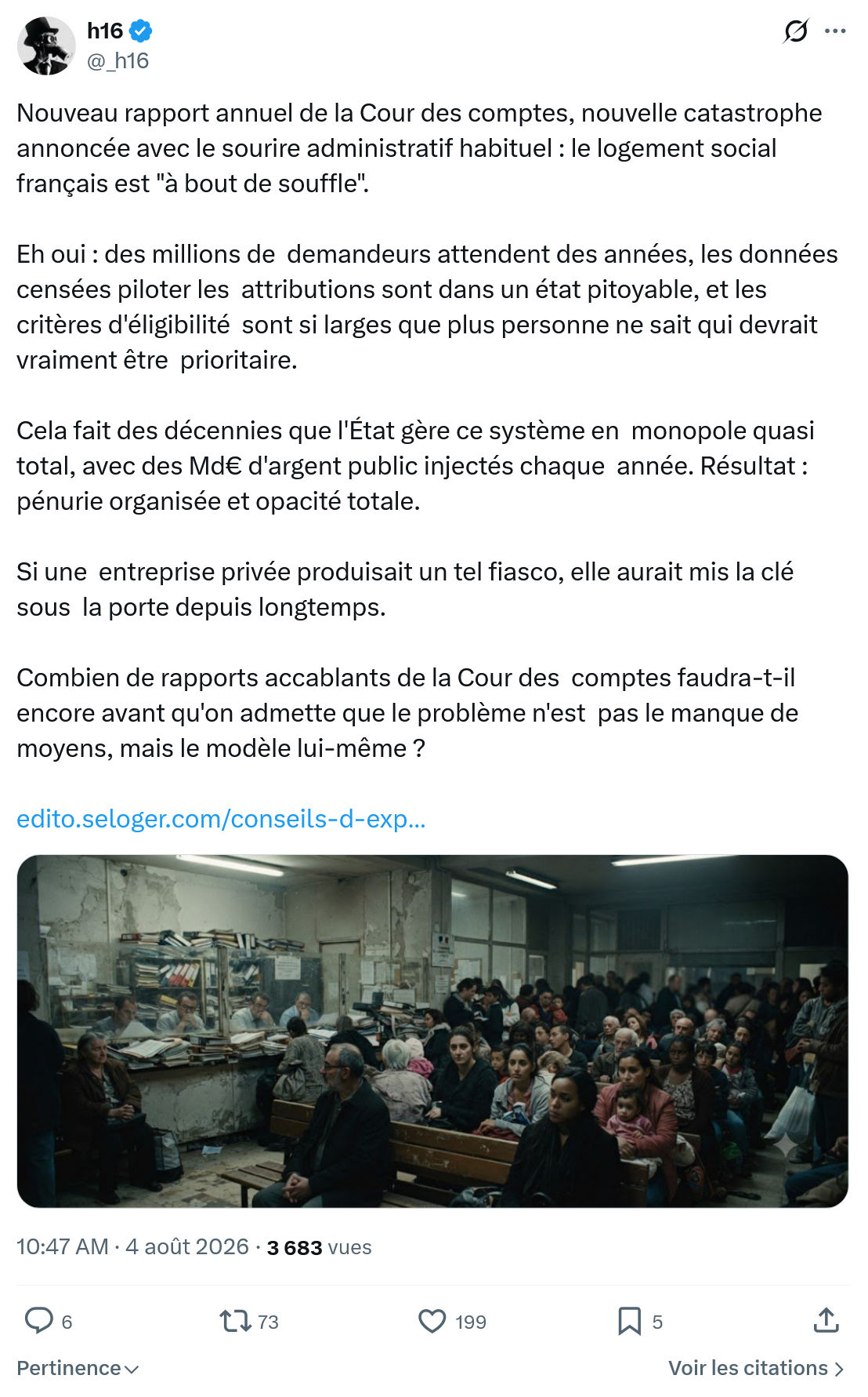 h16: Nouveau rapport annuel de la Cour...
