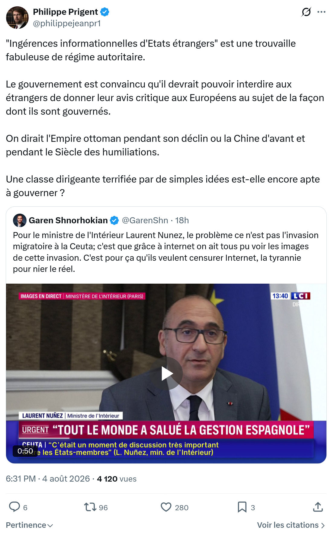 Philippe Prigent: "Ingérences informationnelles d'Etats étrangers"...