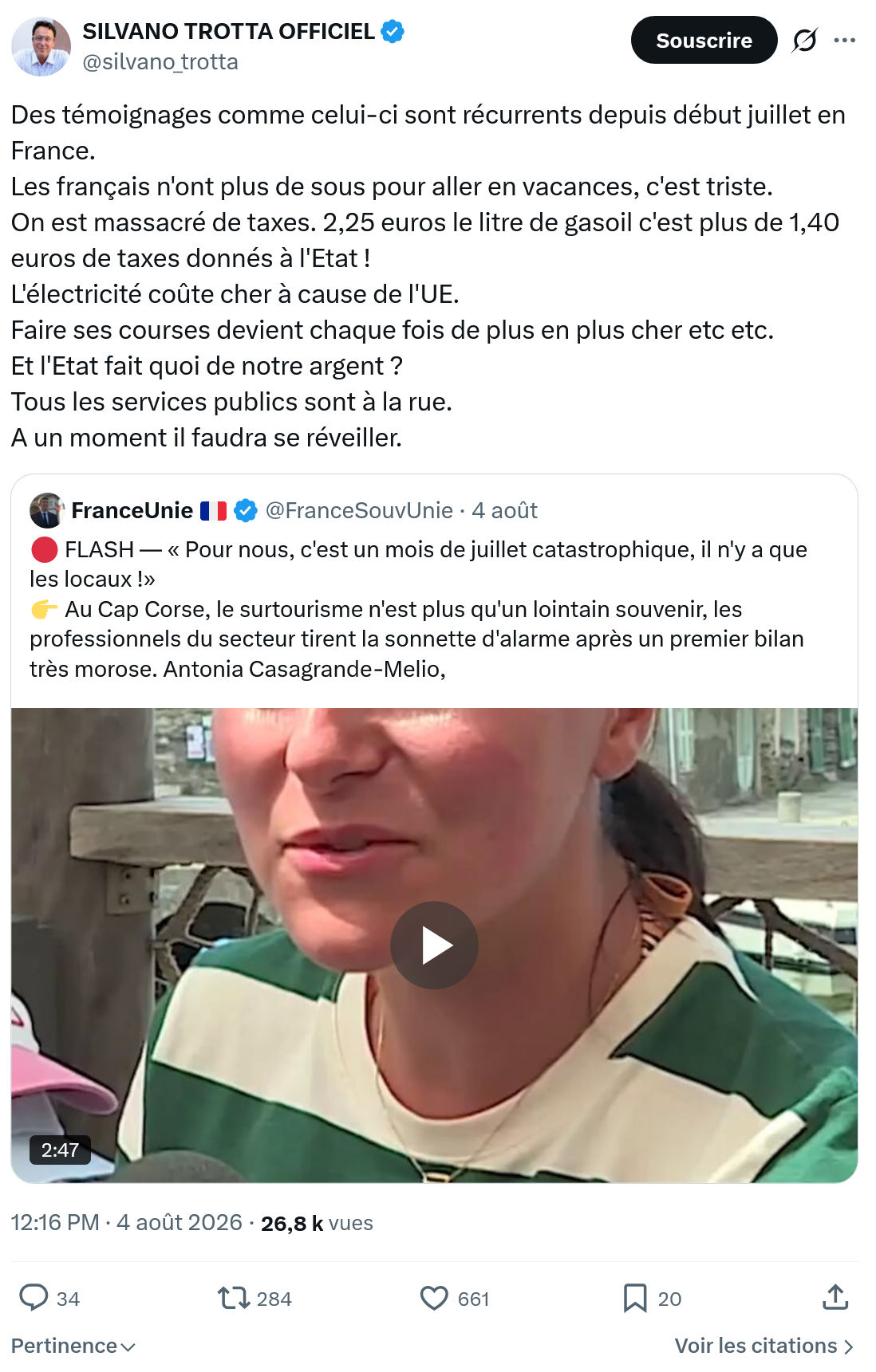 Silvano Trotta: Des témoignages comme celui-ci...