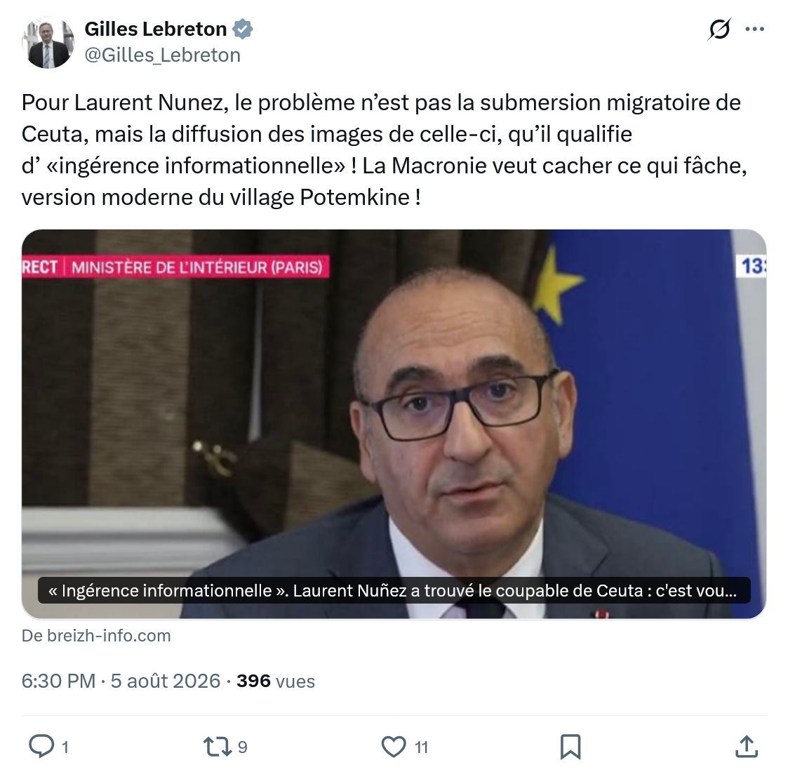 Gilles Lebreton: Pour Laurent Nunez...