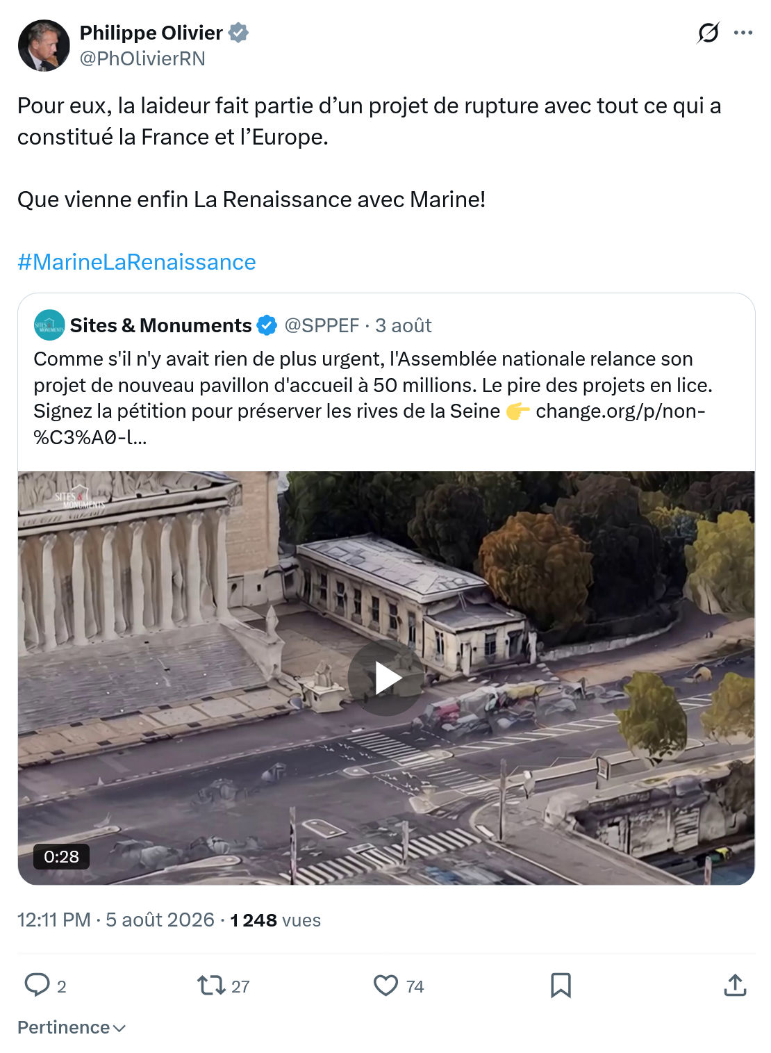 Philippe Olivier: Pour eux, la laideur fait partie...