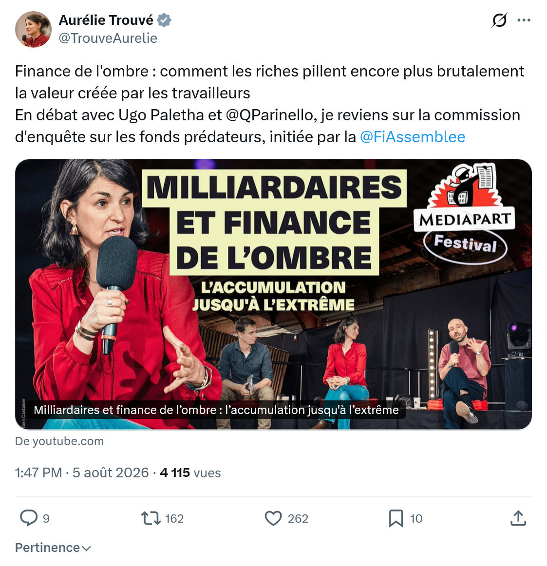 Aurélie Trouvé: Finance de l'ombre...