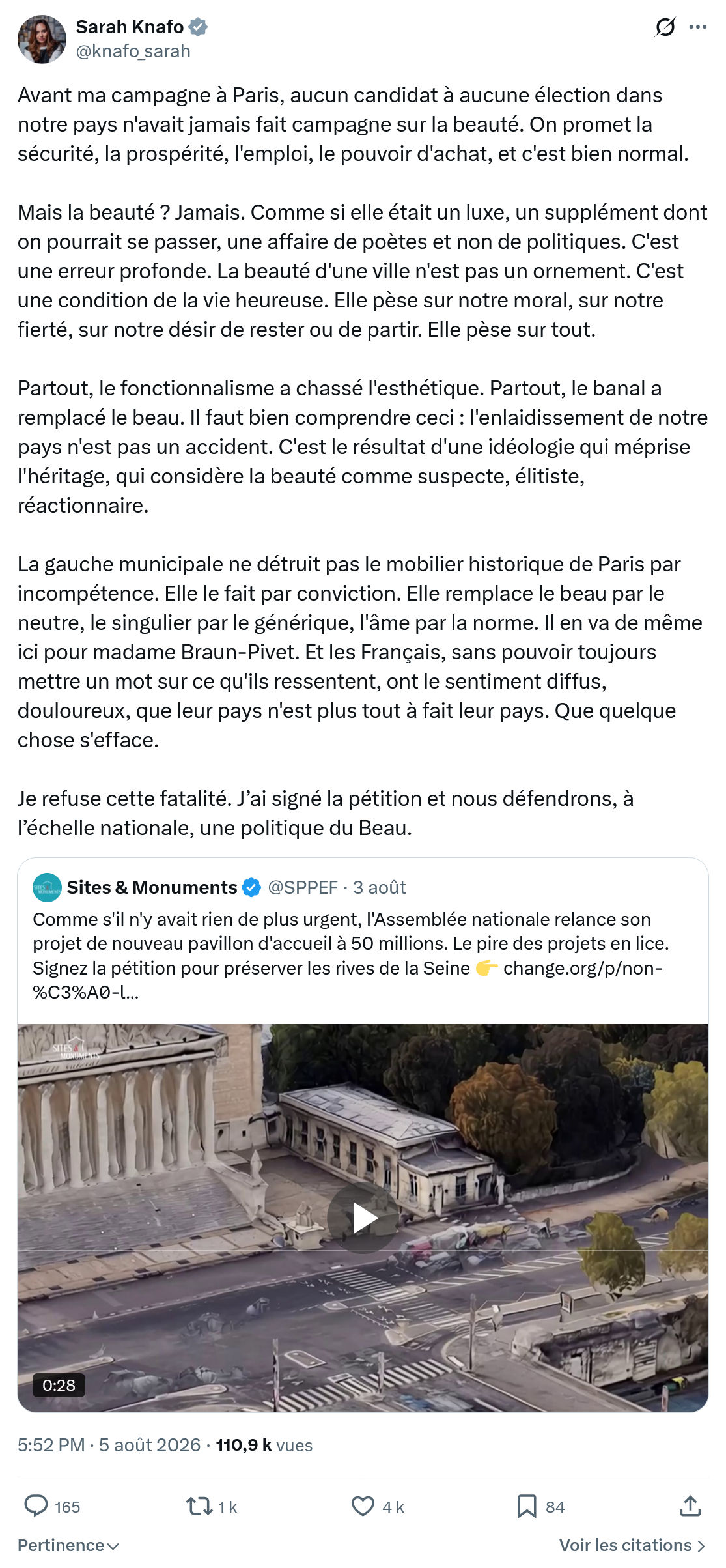 Sarah Knafo: Avant ma campagne à Paris...