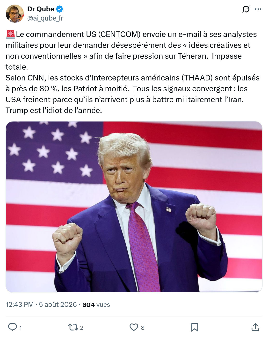 Dr Qube: Le commandement US (CENTCOM) envoie...