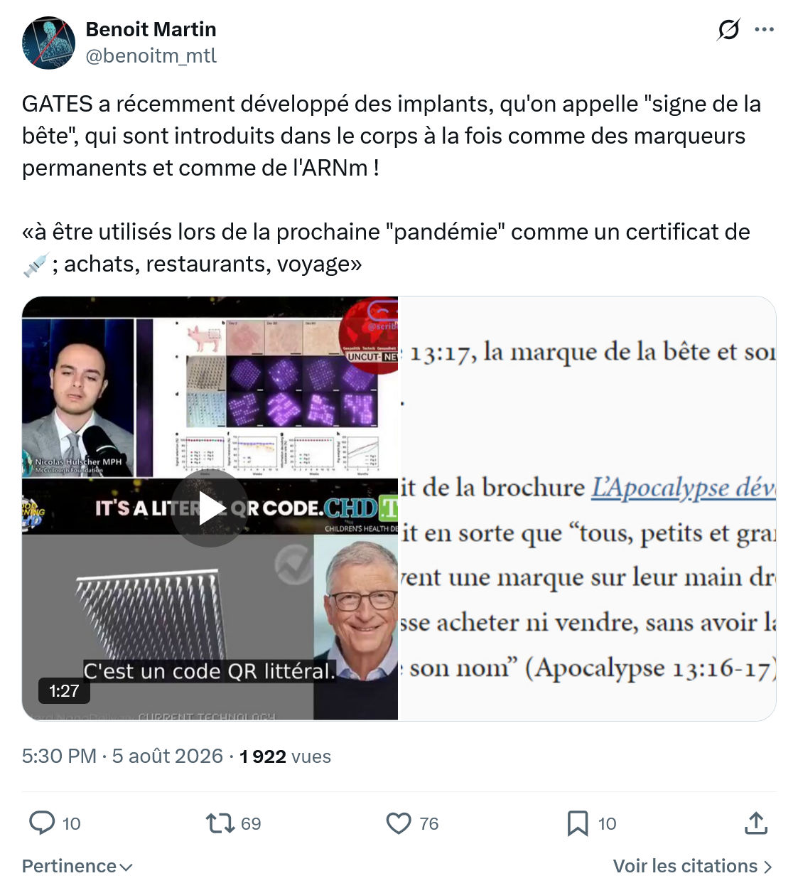 Benoît Martin: GATES a récemment développé...