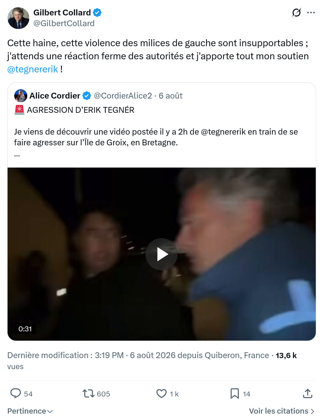 Gilbert Collard: Cette haine, cette violence..