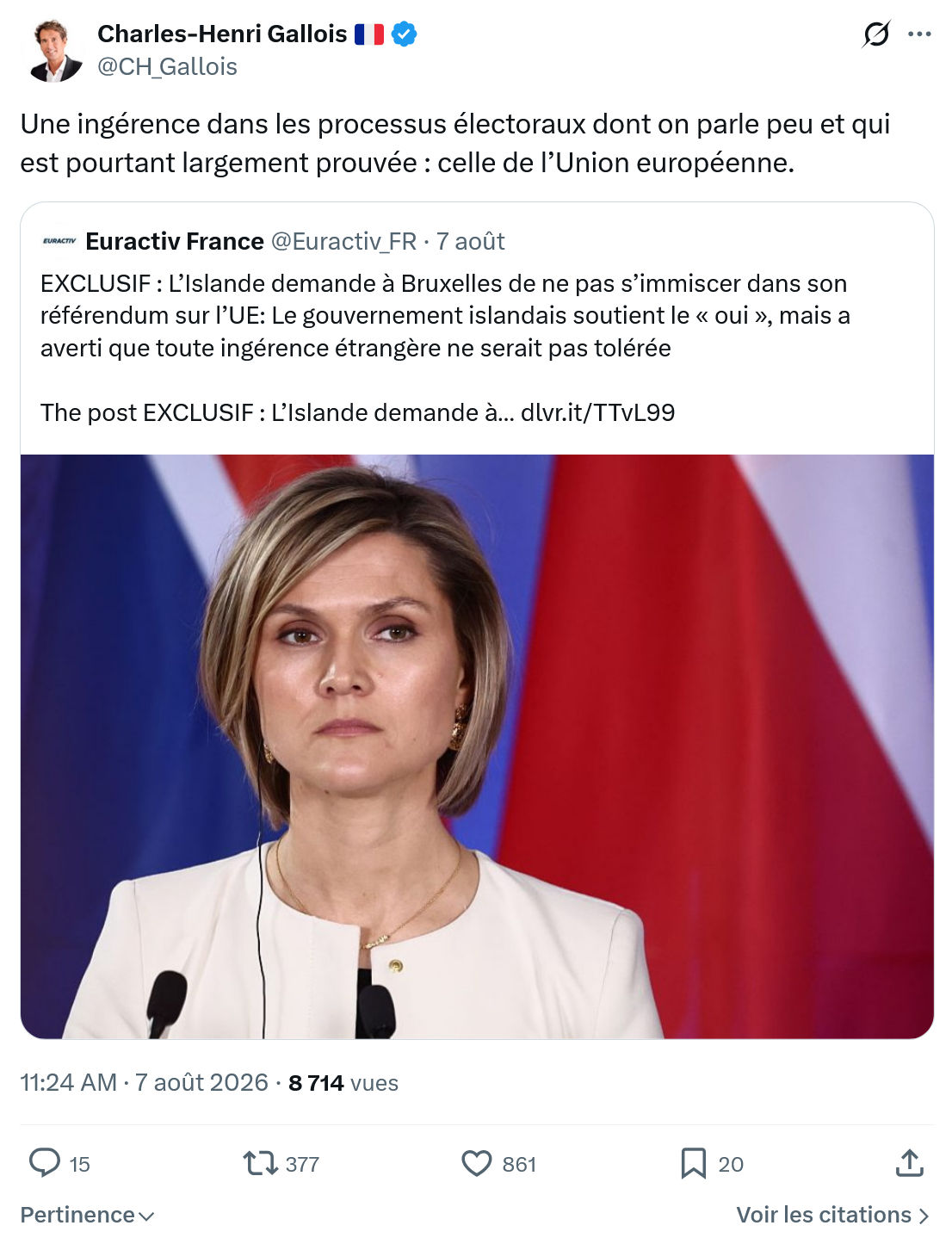 Charles-Henri Gallois: Une ingérence dans les processus...