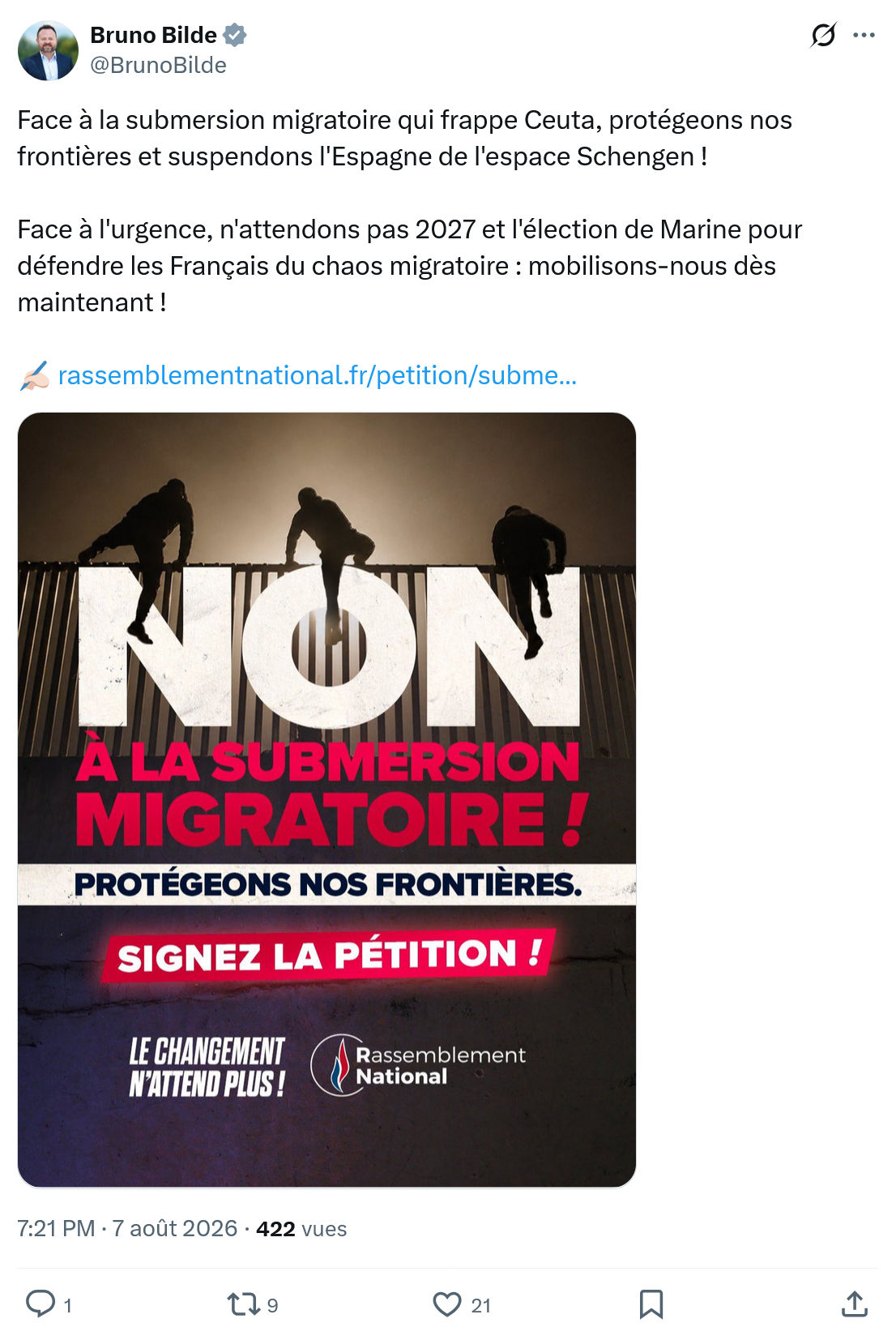 Bruno Bilde: Face à la submersion migratoire...