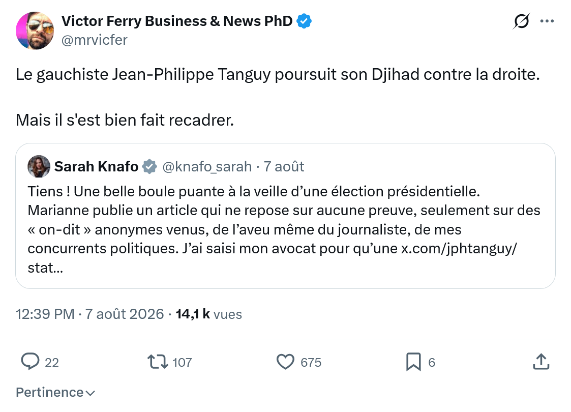 Victor Ferry: Le gauchiste Jean-Philippe Tanguy...