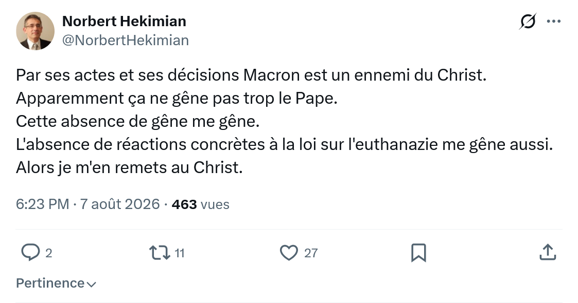 Norbert Hekimian: Par ses actes et ses décisions...