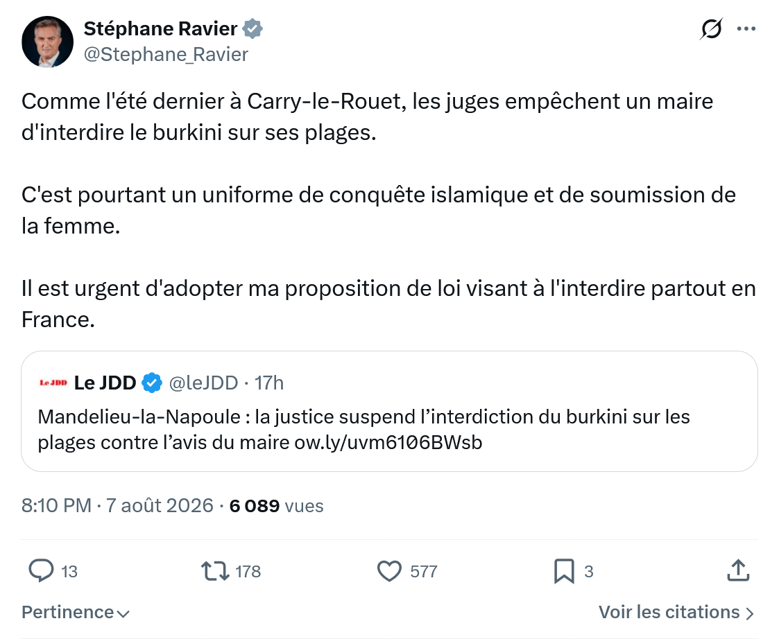 Stéphane Ravier: Comme l'été dernier à Carry-le-Rouet...