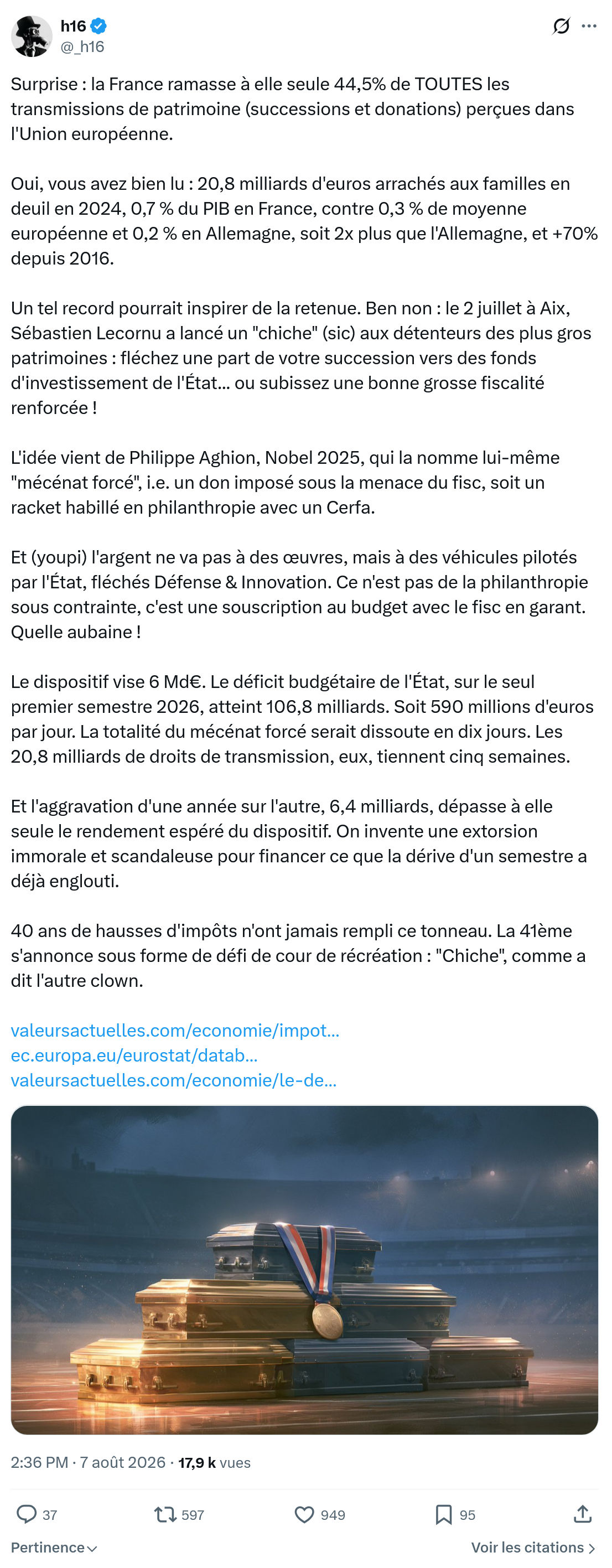 h16: Surprise : la France ramasse...