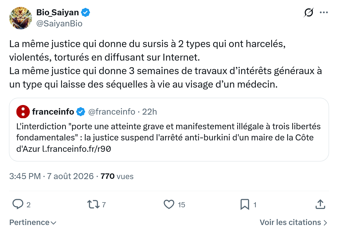 Bio Saiyan: La même justice qui donne...