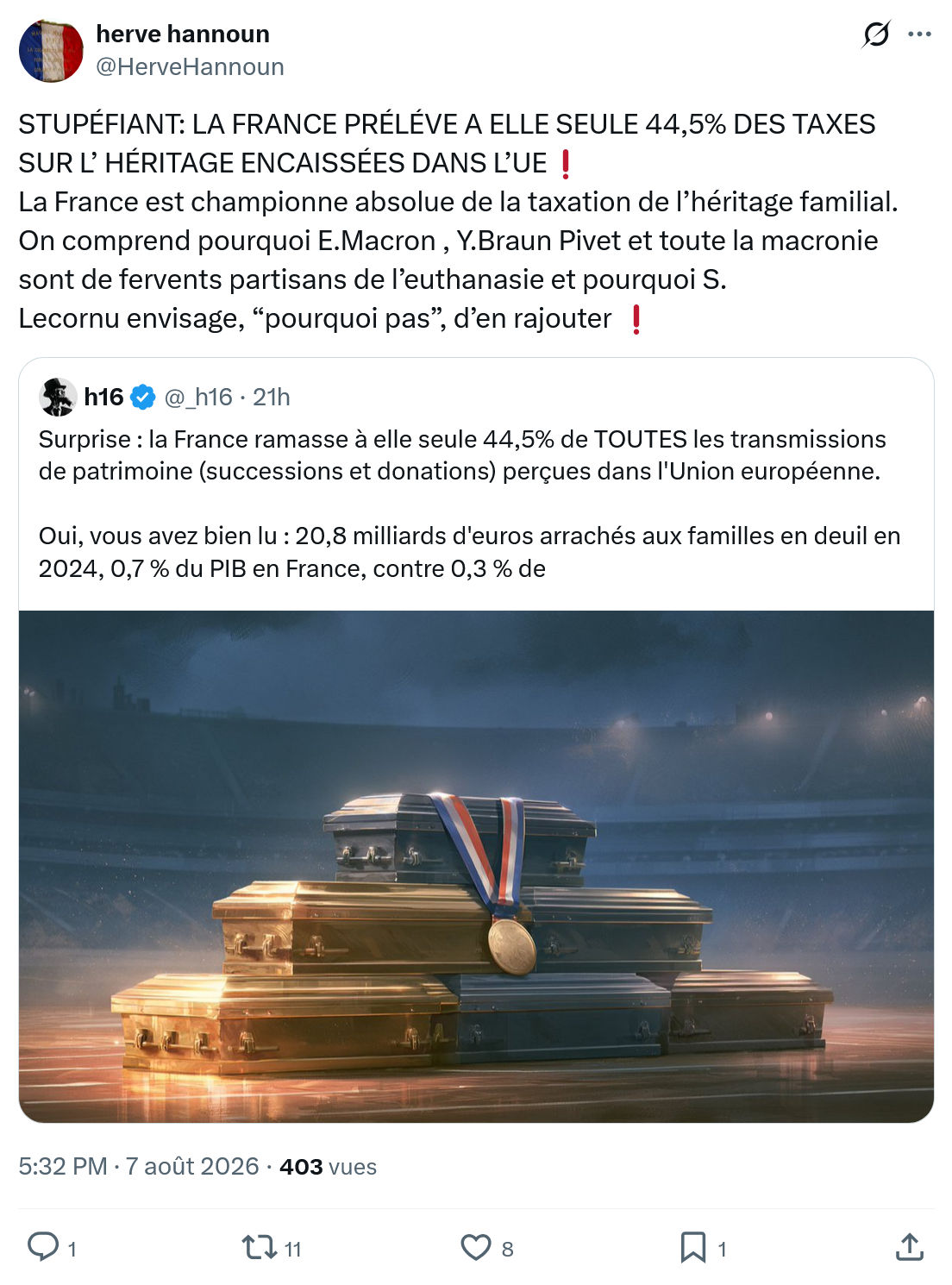 Herve Hannoun: STUPÉFIANT: LA FRANCE PRÉLÉVE...