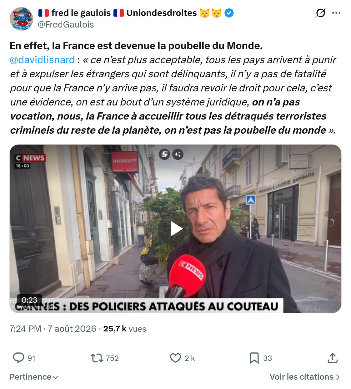 Fred le Gaulois: En effet, la France est devenue...