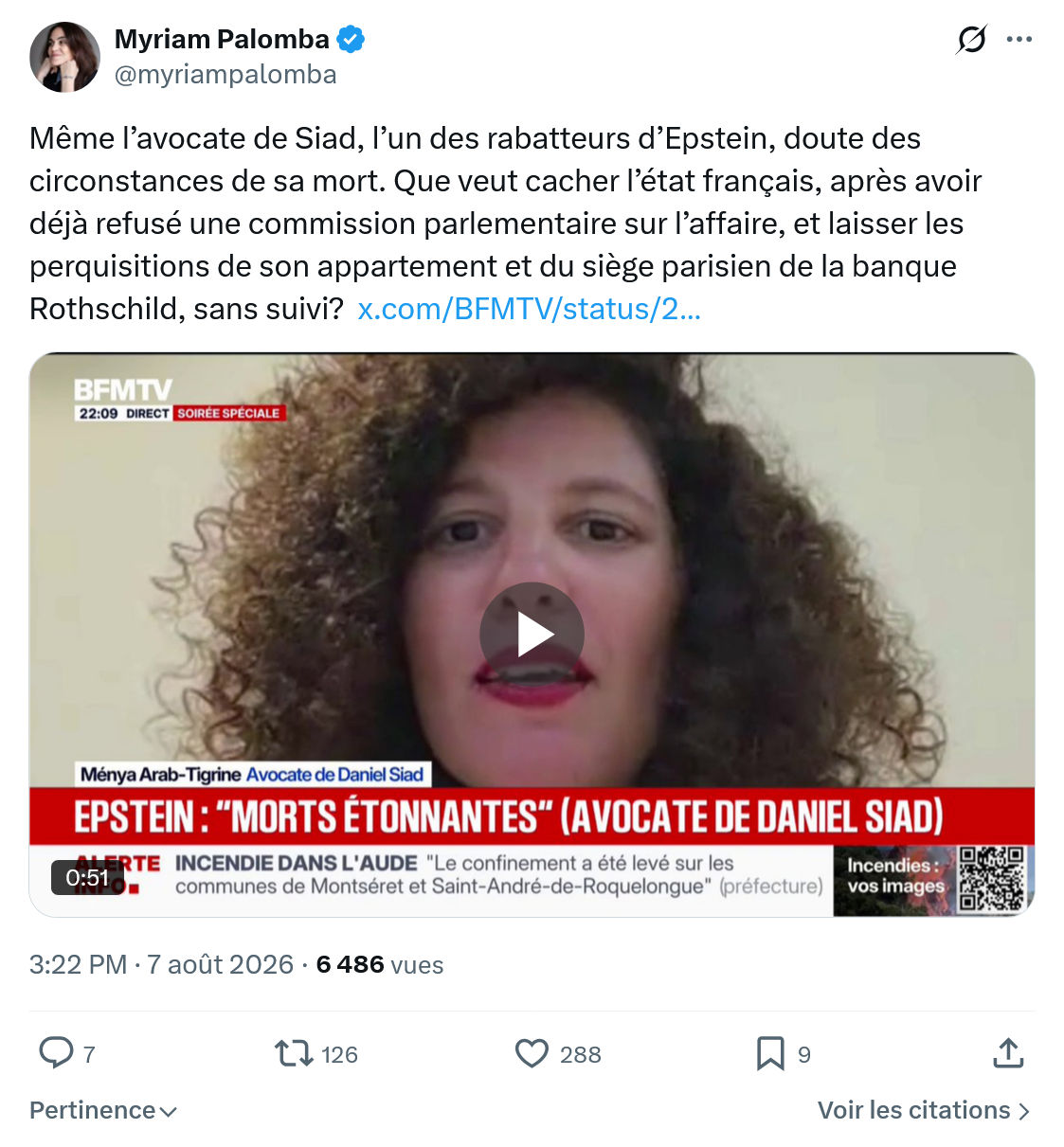 Myriam Palomba: Même l’avocate de Siad...
