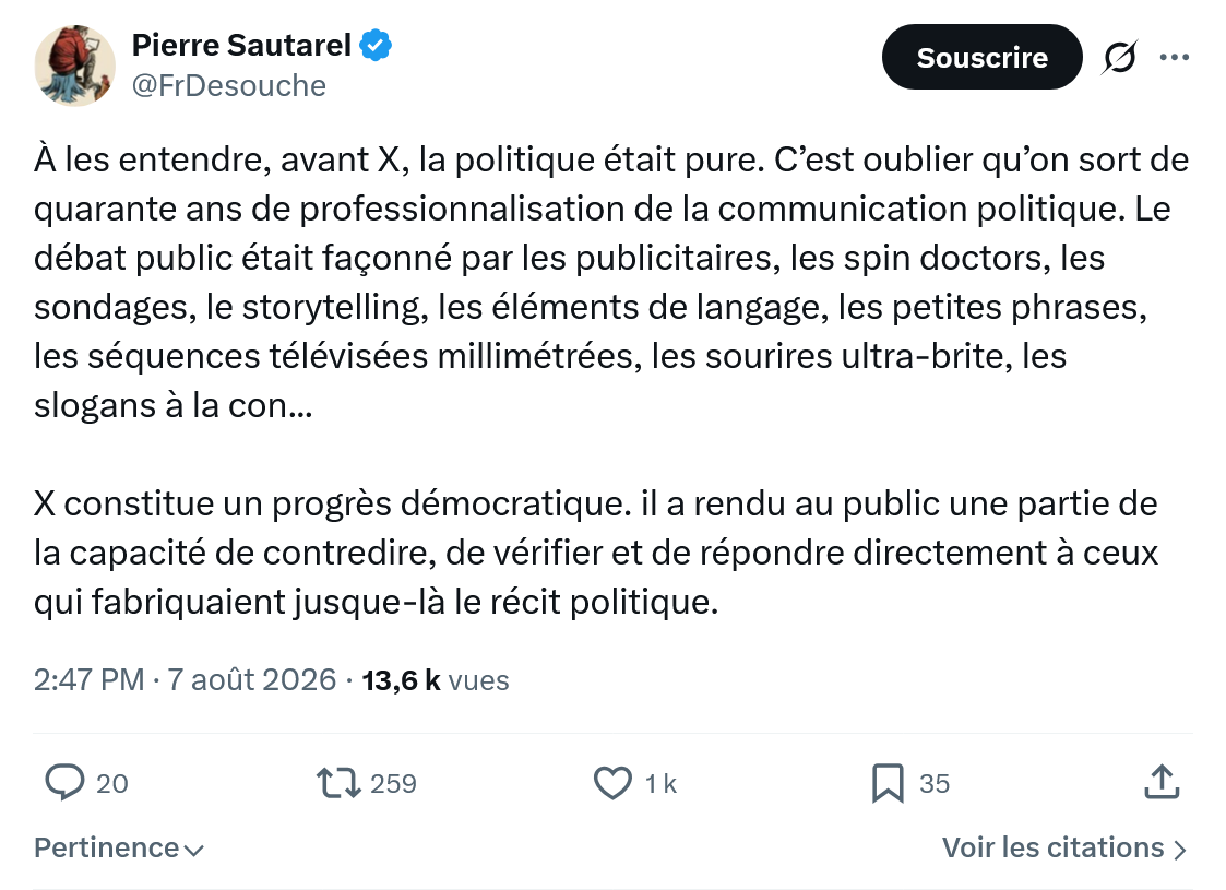 Pierre Sautarel: À les entendre, avant X...