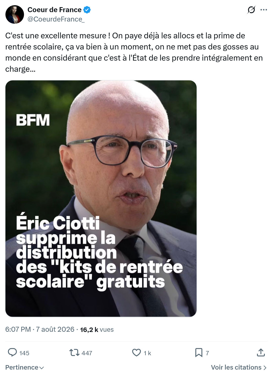 Coeur de France: C'est une excellente mesure...