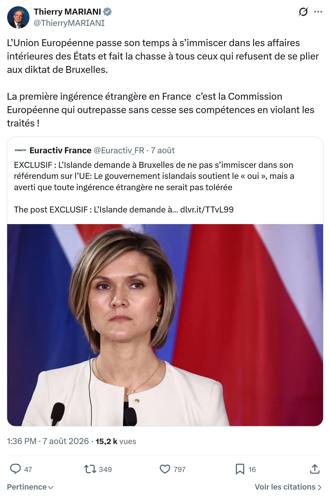 Thierry Mariani: L’Union Européenne passe...