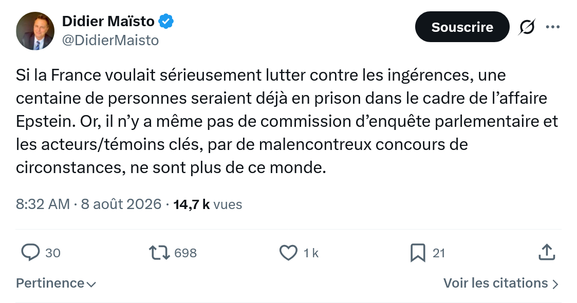 Didier Maïsto: Si la France voulait sérieusement...
