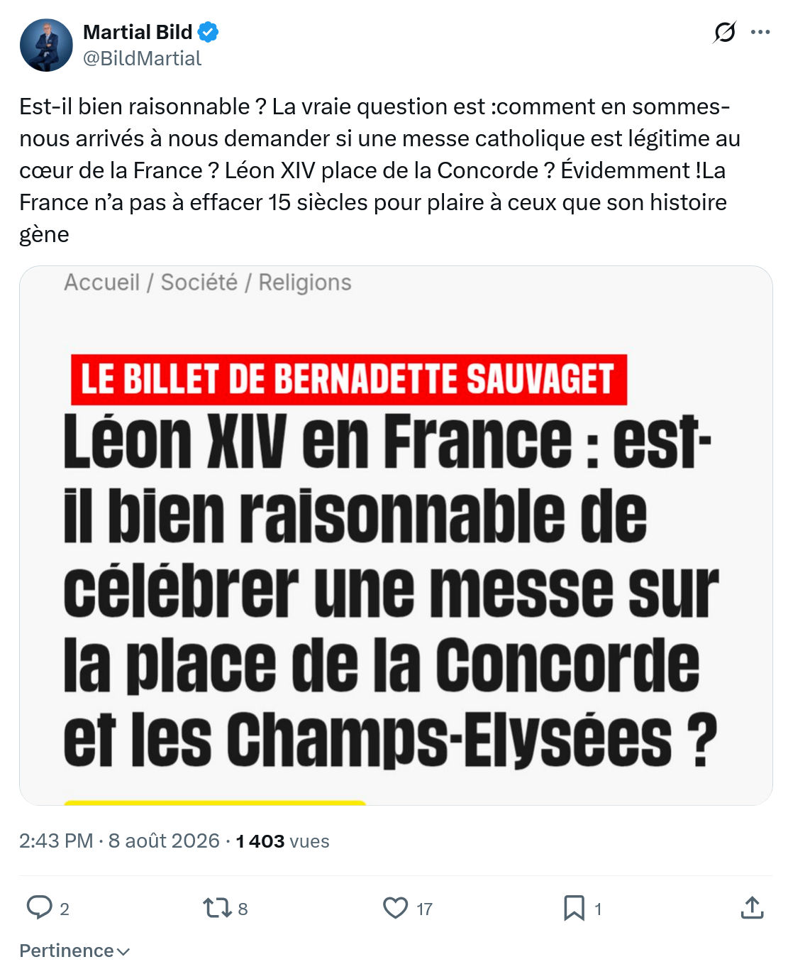 Martial Bild: Est-il bien raisonnable...