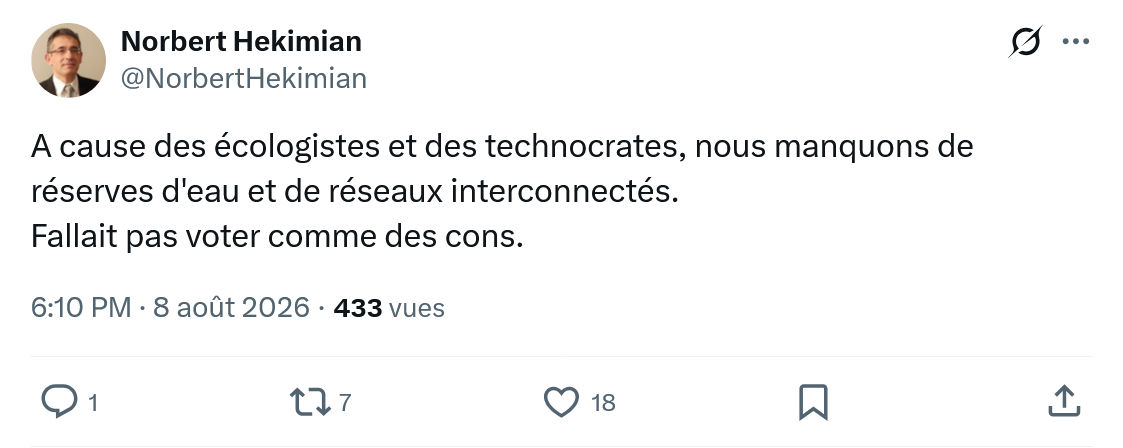 Norbert Hekimian: A cause des écologistes...