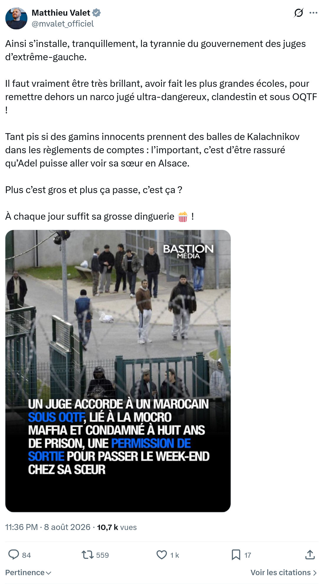 Matthieu Valet: Ainsi s’installe, tranquillement...