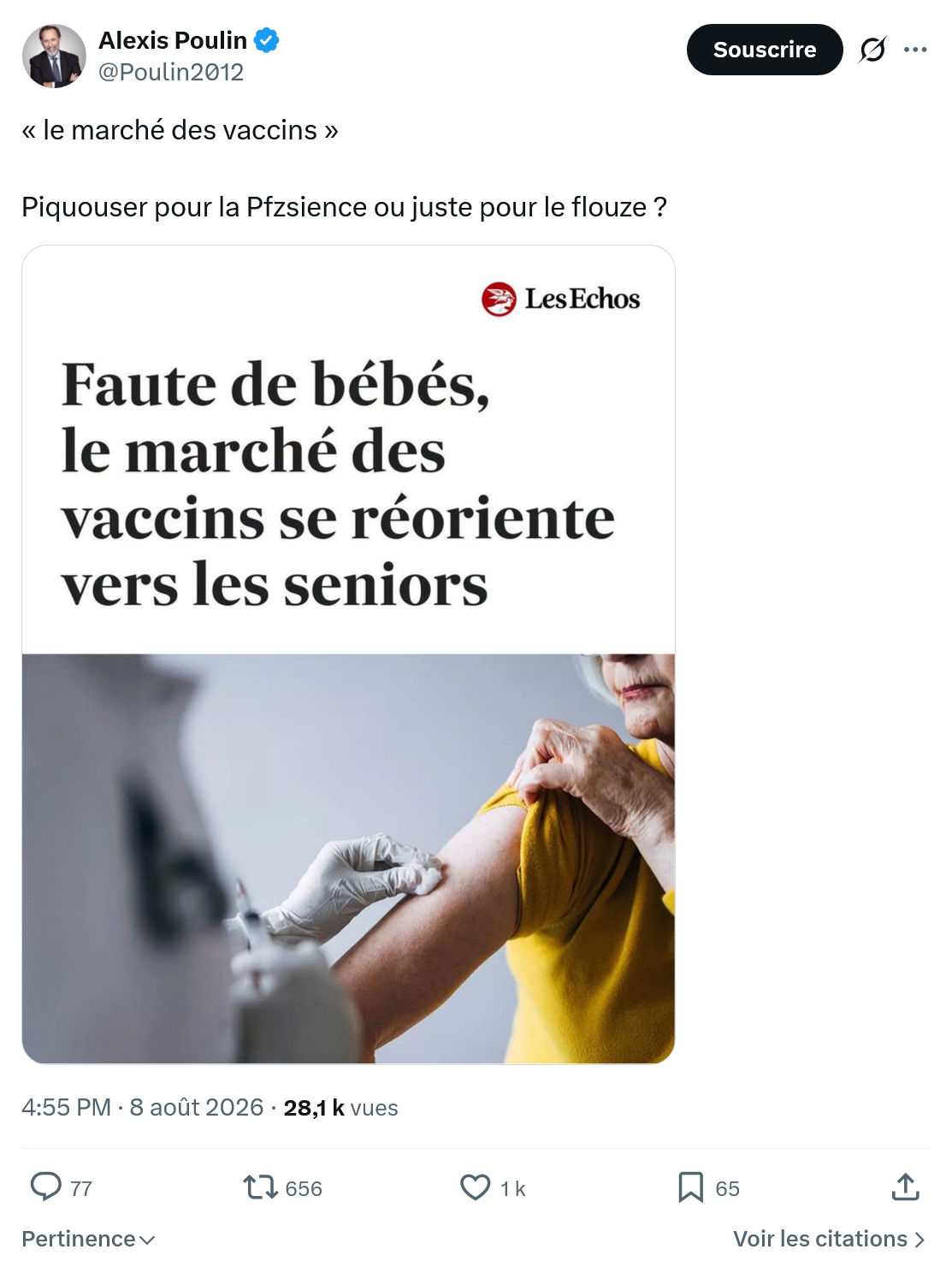 Alexis Poulin: le marché des vaccins...