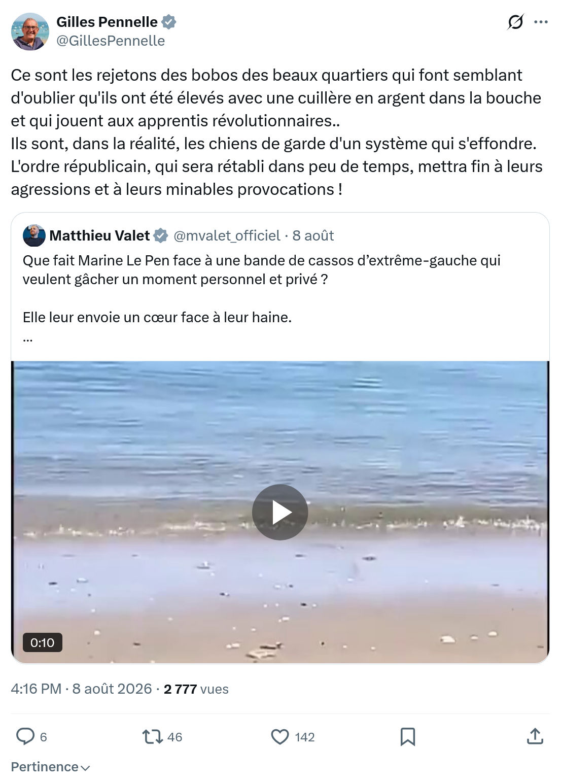 Gilles Pennelle: Ce sont les rejetons des bobos...