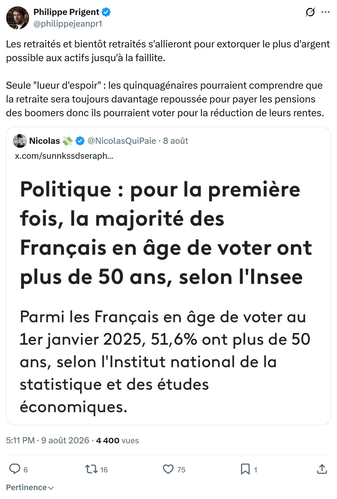 Philippe Prigent: Les retraités et bientôt retraités...