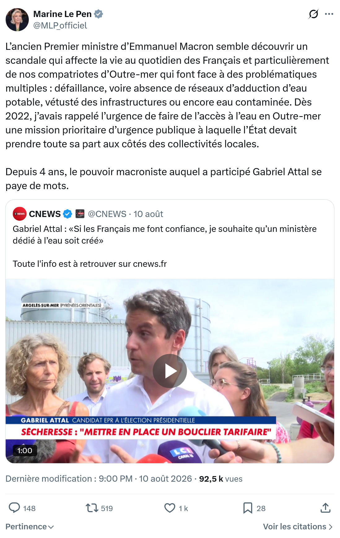 Marine Le Pen: L’ancien Premier ministre d’Emmanuel Macron...