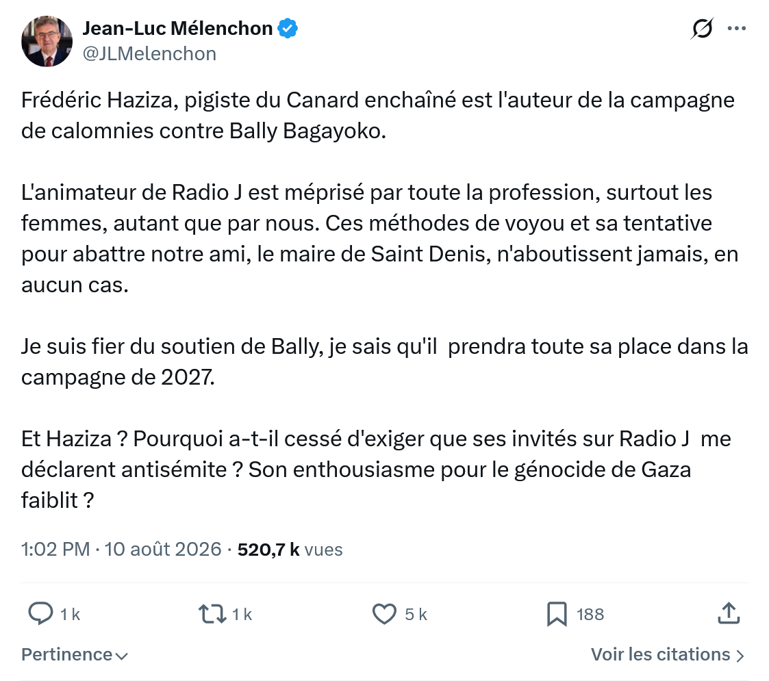 Jean-Luc Mélenchon: Frédéric Haziza, pigiste du Canard...