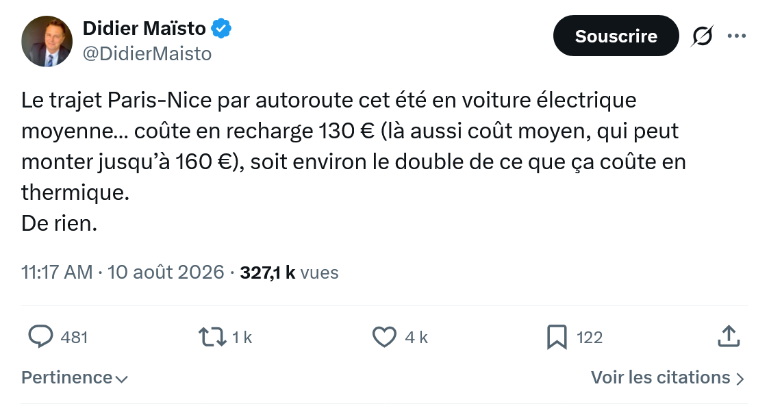 Didier Maïsto: Le trajet Paris-Nice par autoroute...