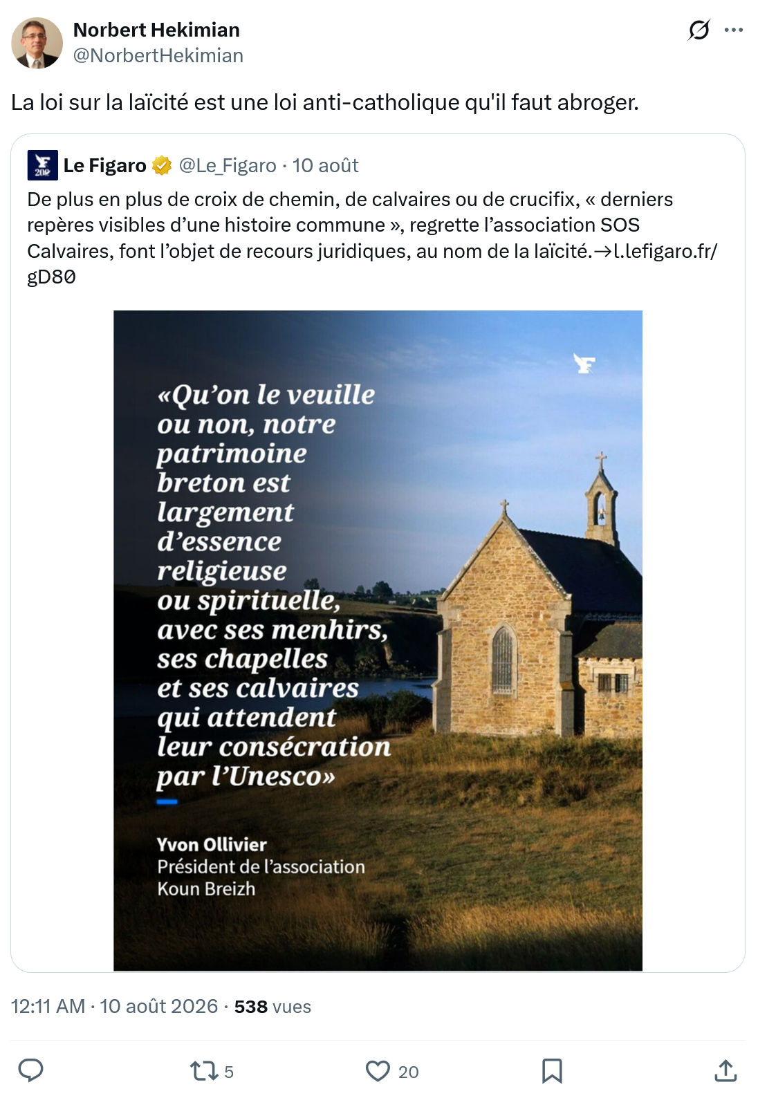 Norbert Hekimian: La loi sur la laïcité...