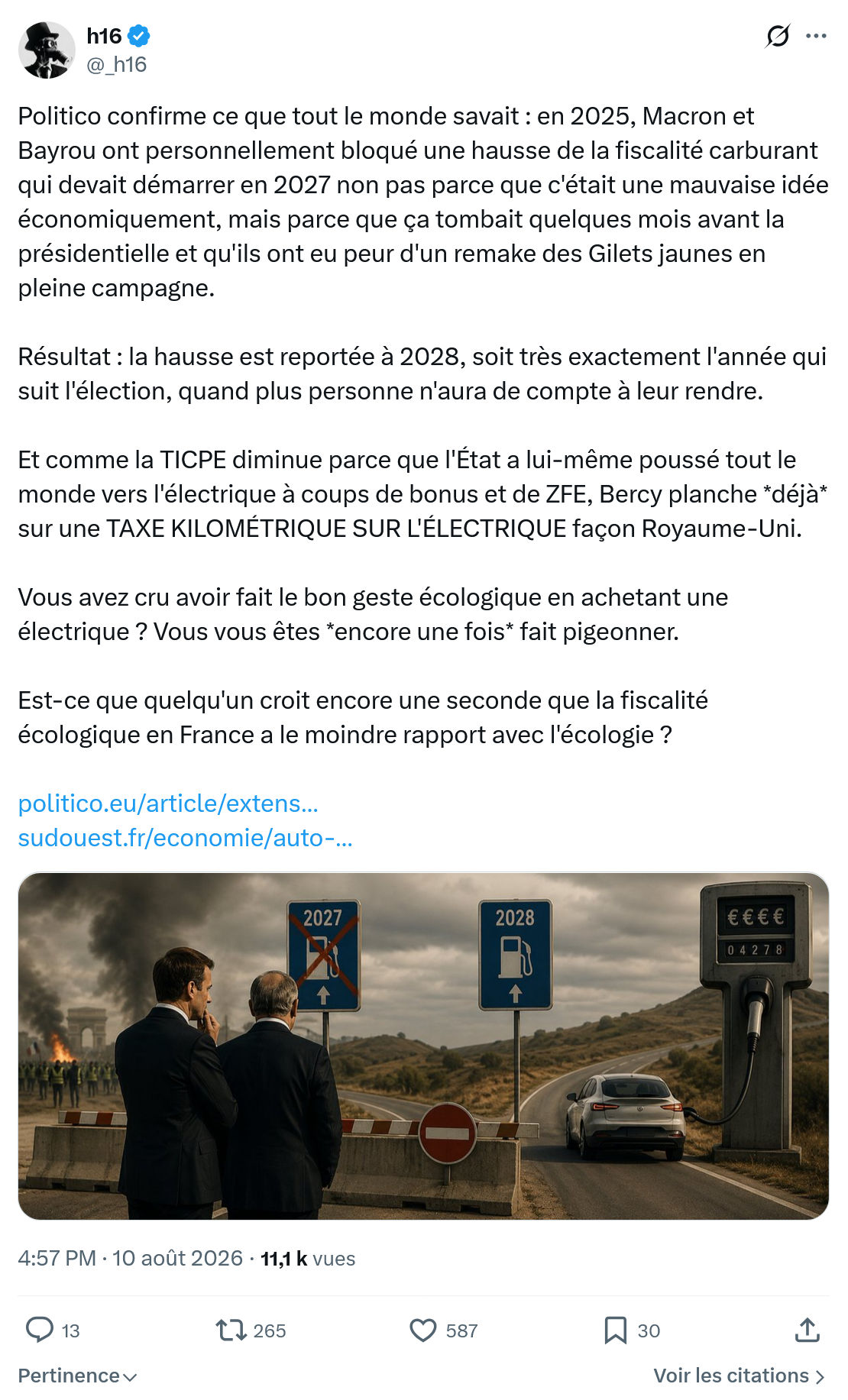 h16: Politico confirme ce que tout le monde...