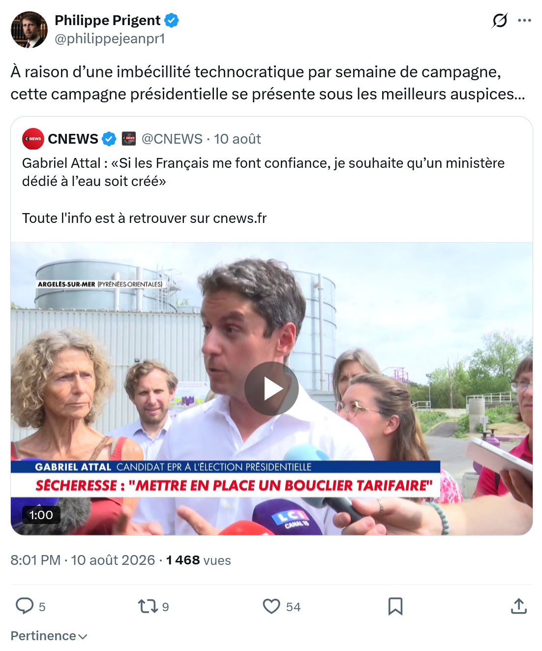 Philippe Prigent: À raison d’une imbécillité technocratique...