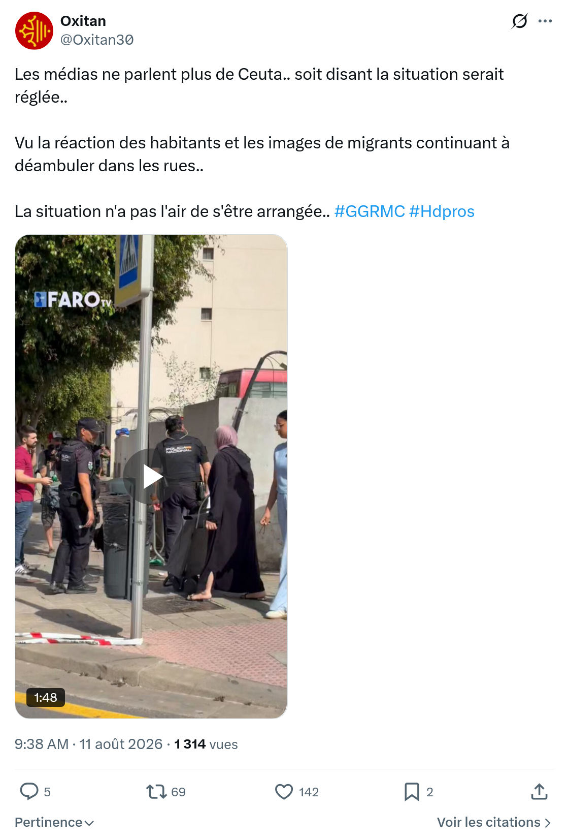 Oxitan: Les médias ne parlent plus de Ceuta...