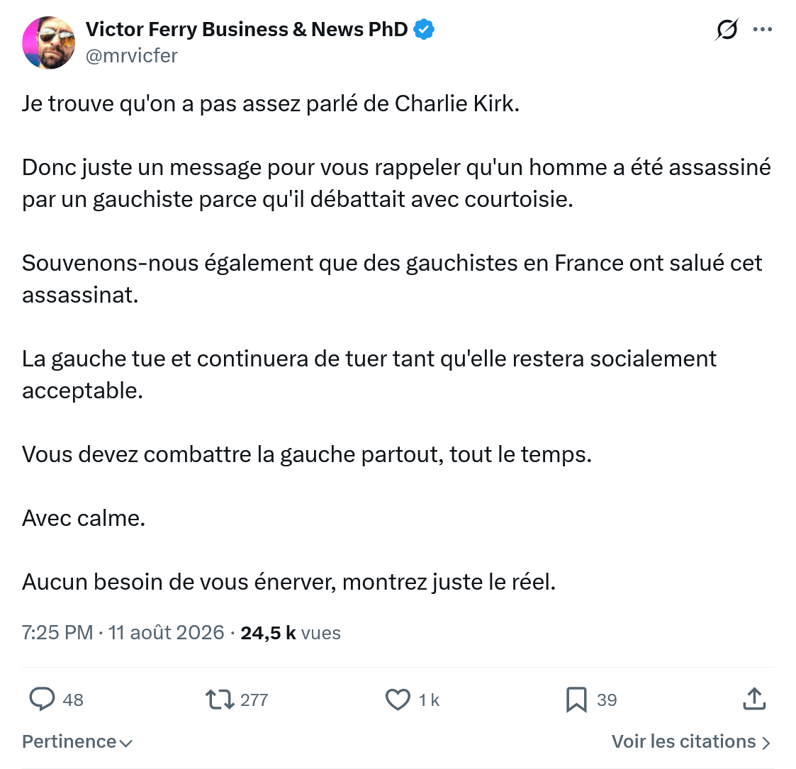 Victor Ferry: Je trouve qu'on a pas assez...