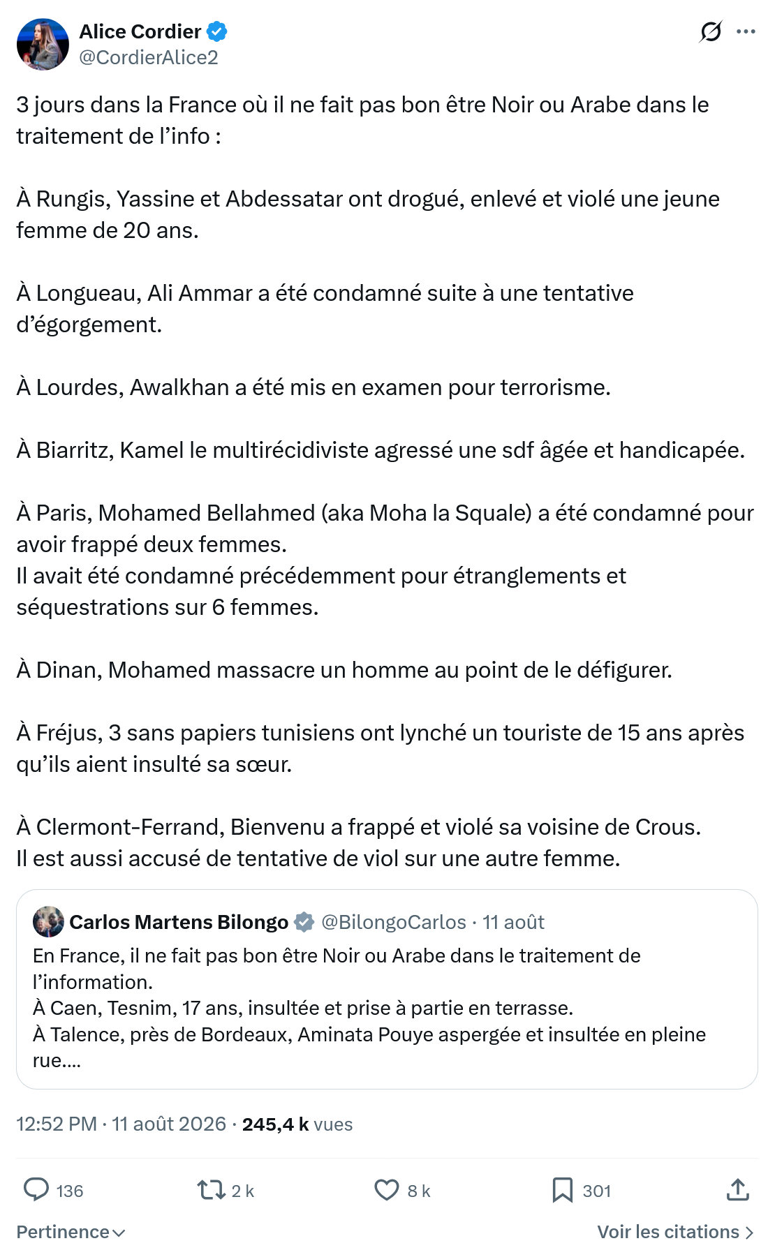 Alice Cordier: 3 jours dans la France où il ne fait pas bon être Noir...