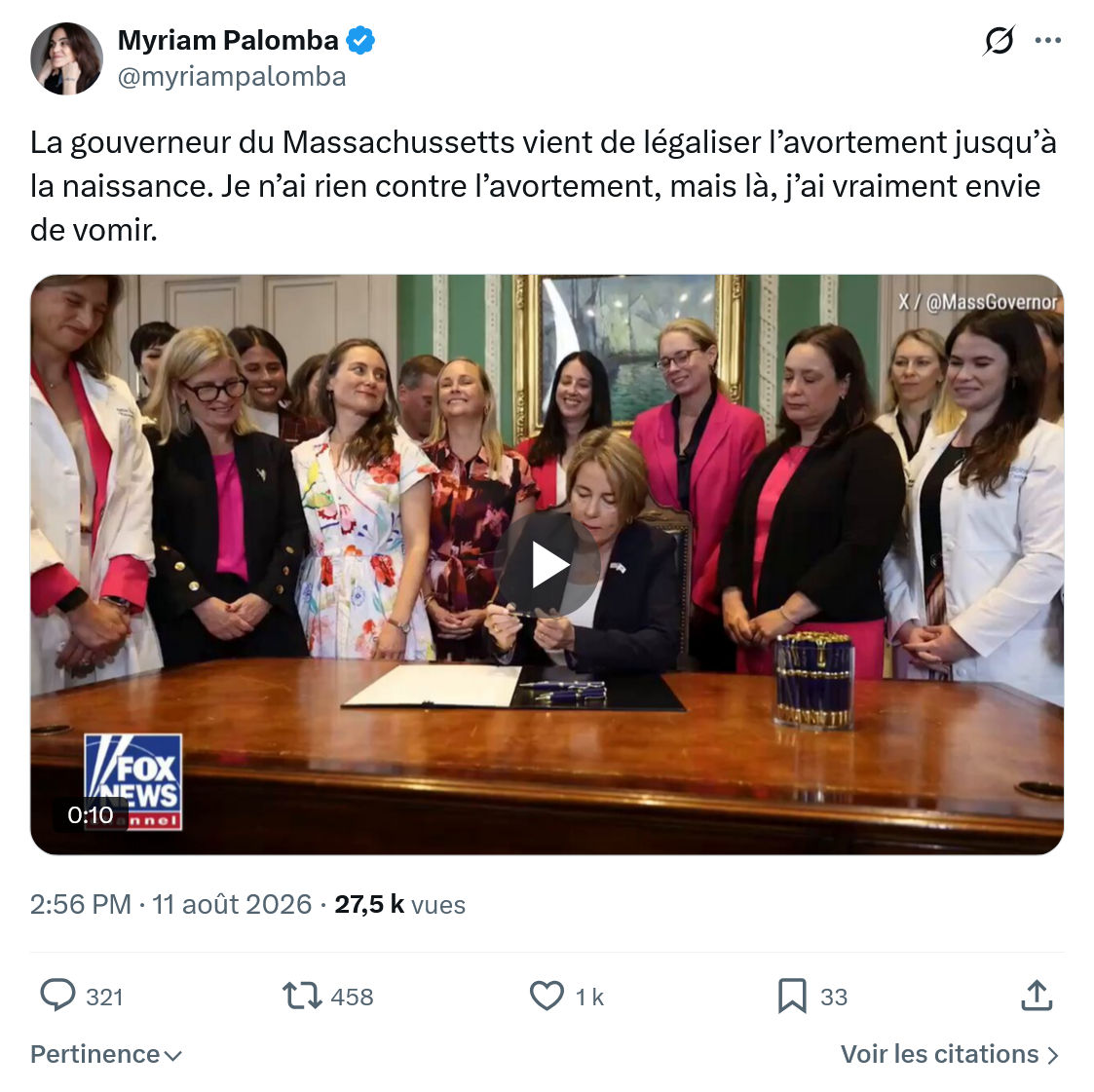 Myriam Palomba: La gouverneur du Massachussetts...