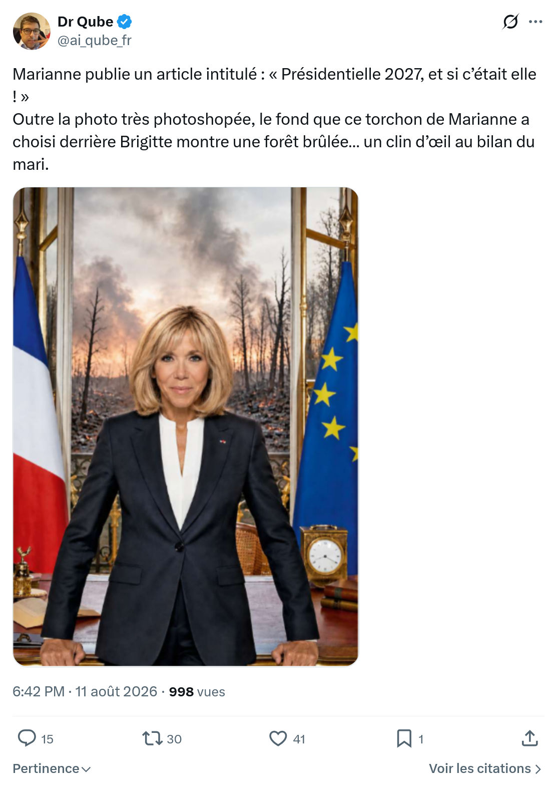 Dr Qube: Marianne publie un article intitulé...