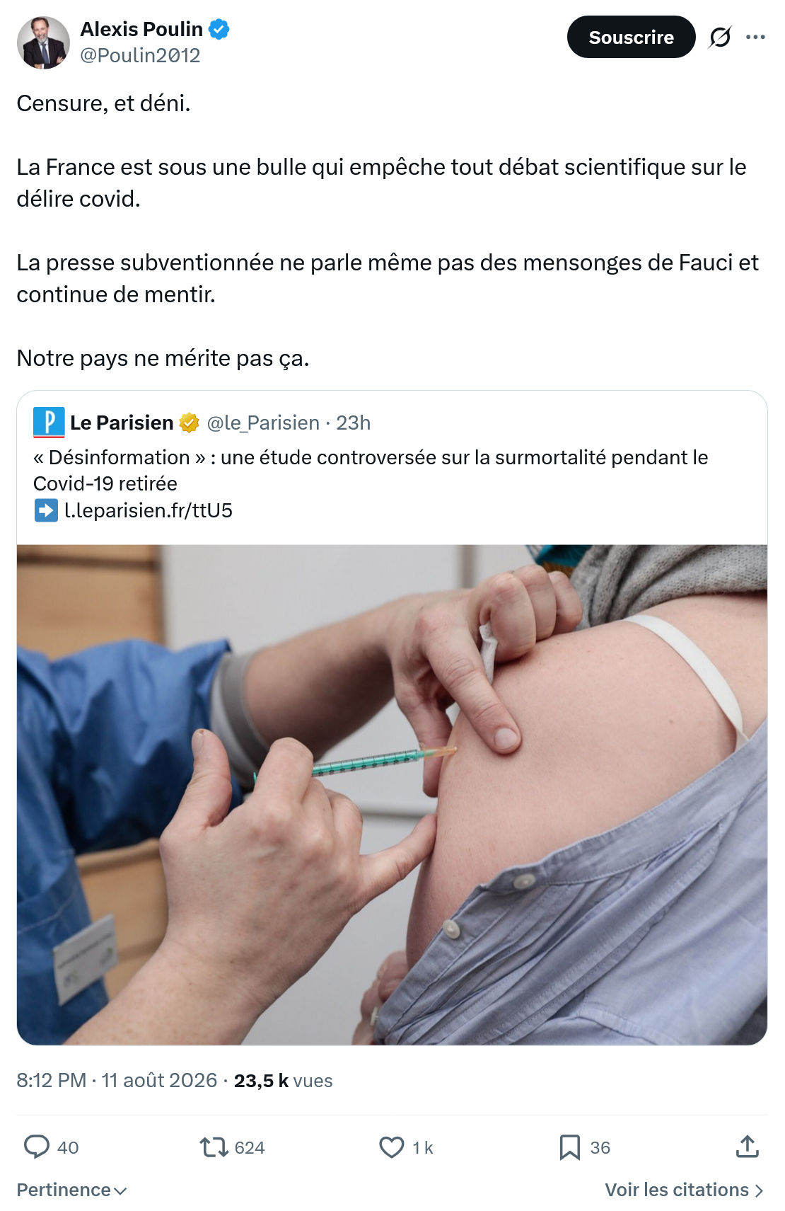 Alexis Poulin: Censure, et déni...